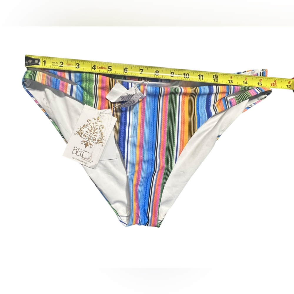 BECCA by Rebecca Virtue Print Play Leila Cut Out Bikini Bottom size L NWT - Picture 5 of 7